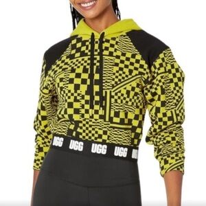 UGG Mallory Cropped Hoodie In Black & Yellow M